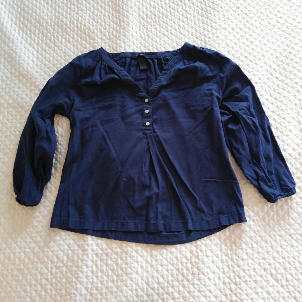 H&M Womens Navy Blouse - 2